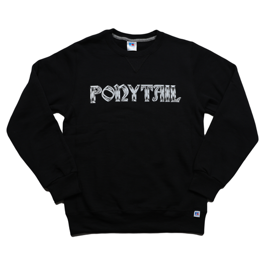 CHROME PONYTAIL CREWNECK