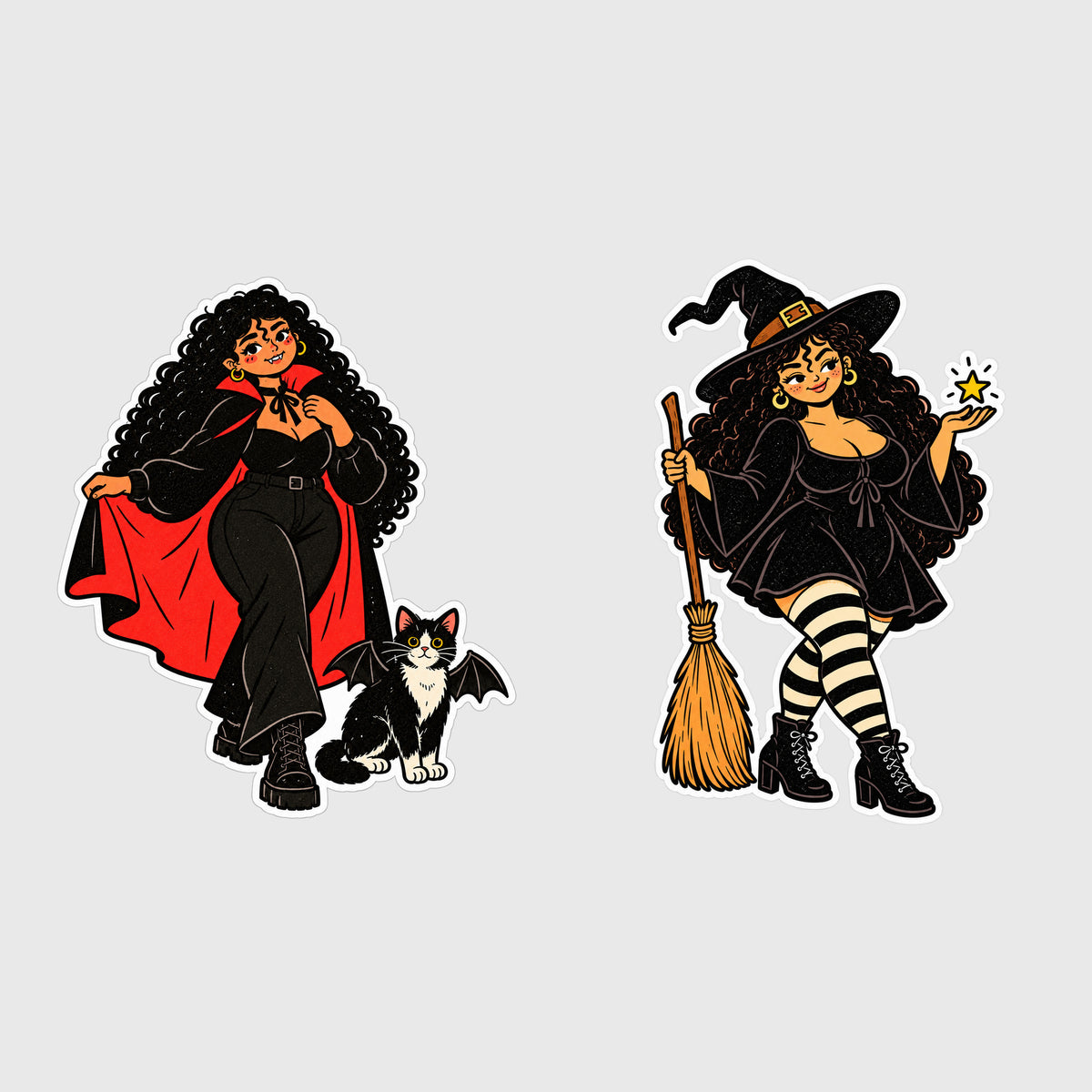 PONYTAIL Sticker Club design previews on light gray: You Trip Me Up and Spellbound