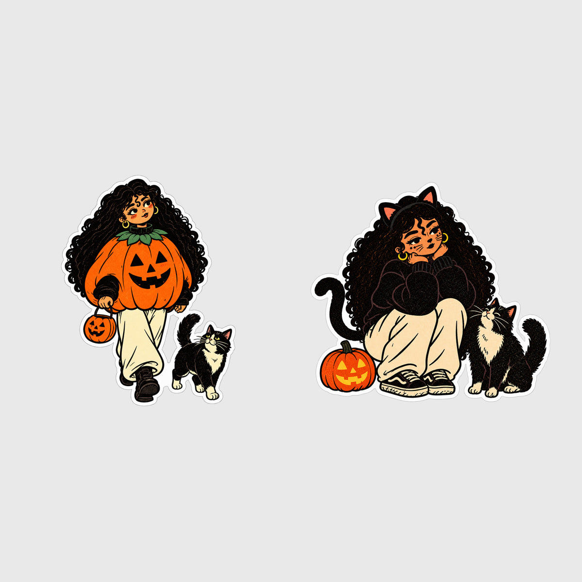 PONYTAIL Sticker Club design previews on light gray: Spooky Stroll and Keeping It Together