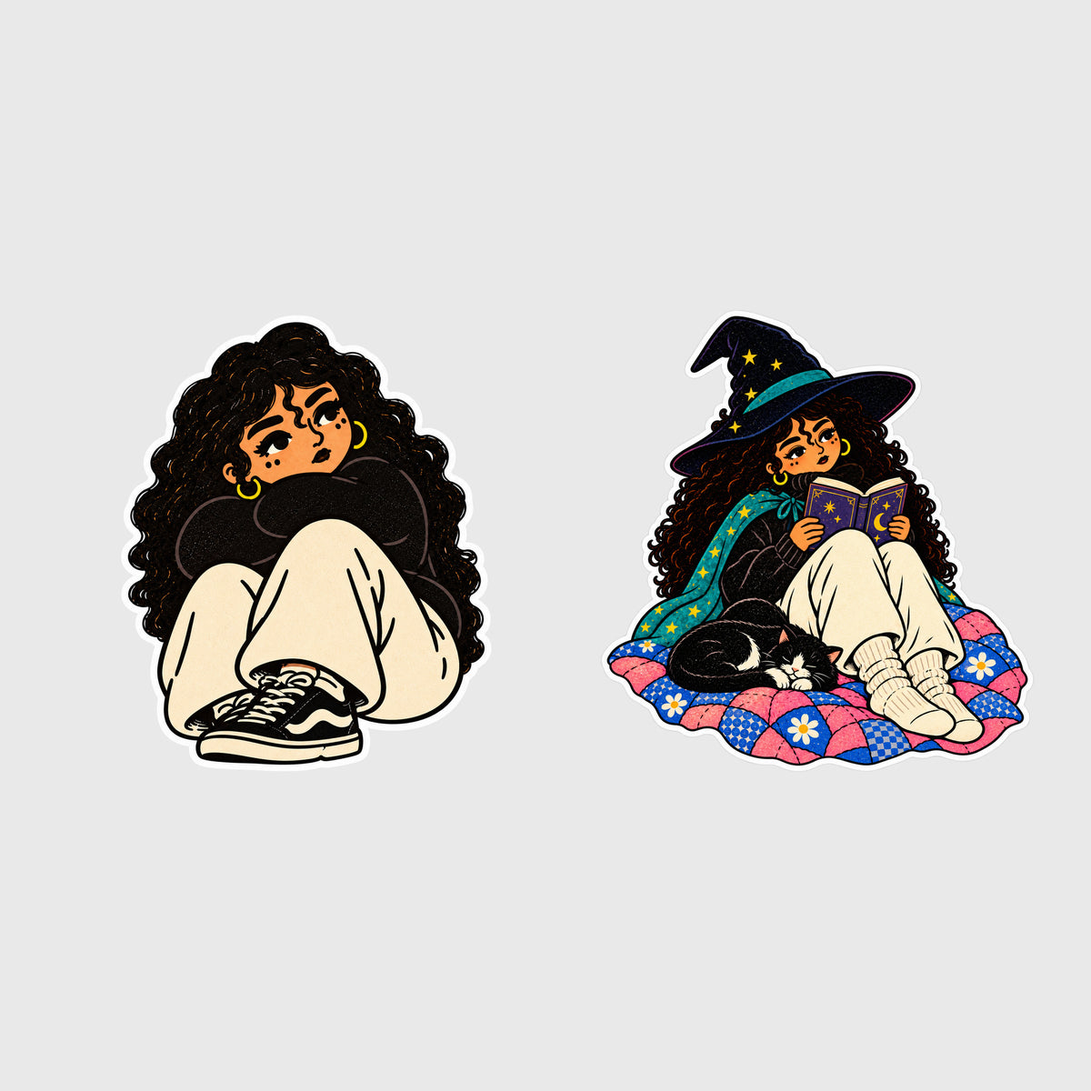 PONYTAIL Sticker Club design previews on light gray: Hey There Lonely Girl and Spooky Season Reading